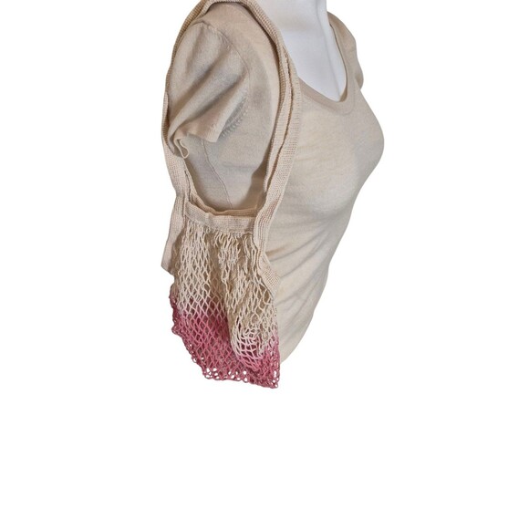 Boho Fishnet Woven Knit Shoulder Bag Ombre Hobo Bag - Picture 2 of 4